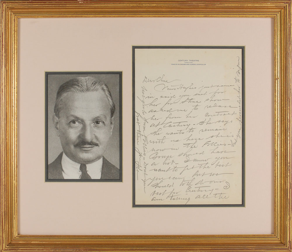 Lot #3110 Florenz Ziegfeld Autograph Letter Signed - Image 1