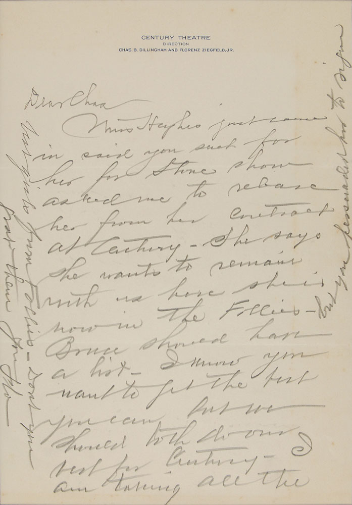 Lot #3110 Florenz Ziegfeld Autograph Letter Signed - Image 3
