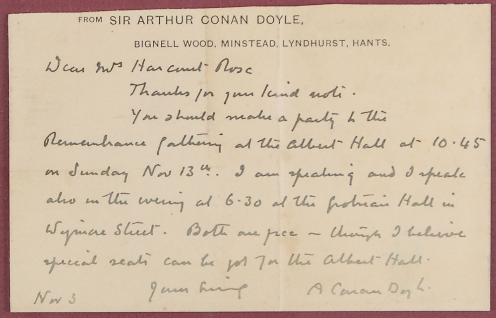 Lot #647 Arthur Conan Doyle