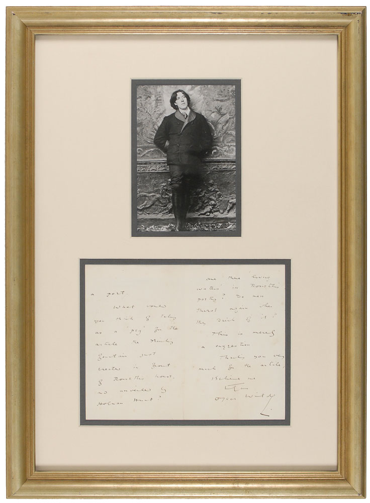 Lot #2108 Oscar Wilde Autograph Letter Signed