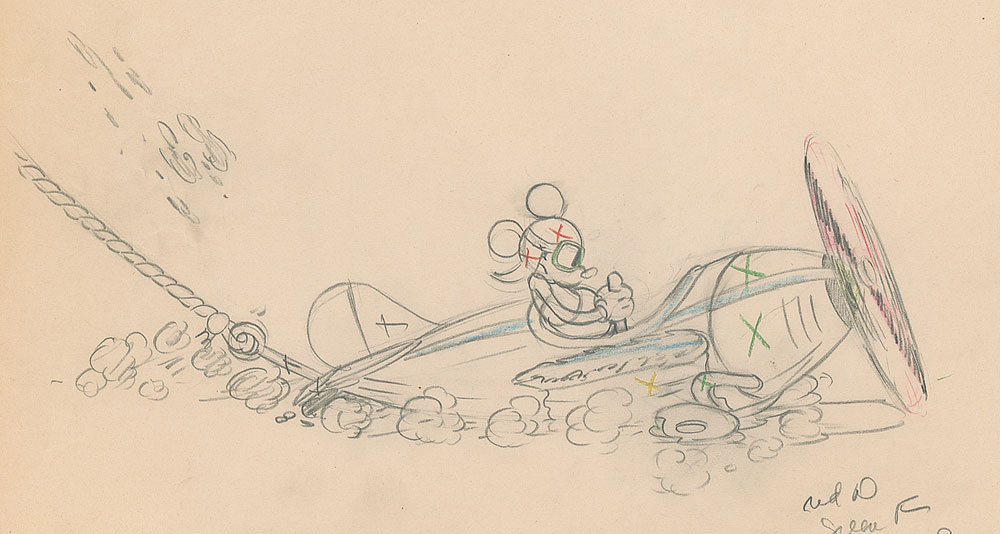 Lot #467 Mickey Mouse production drawing from The