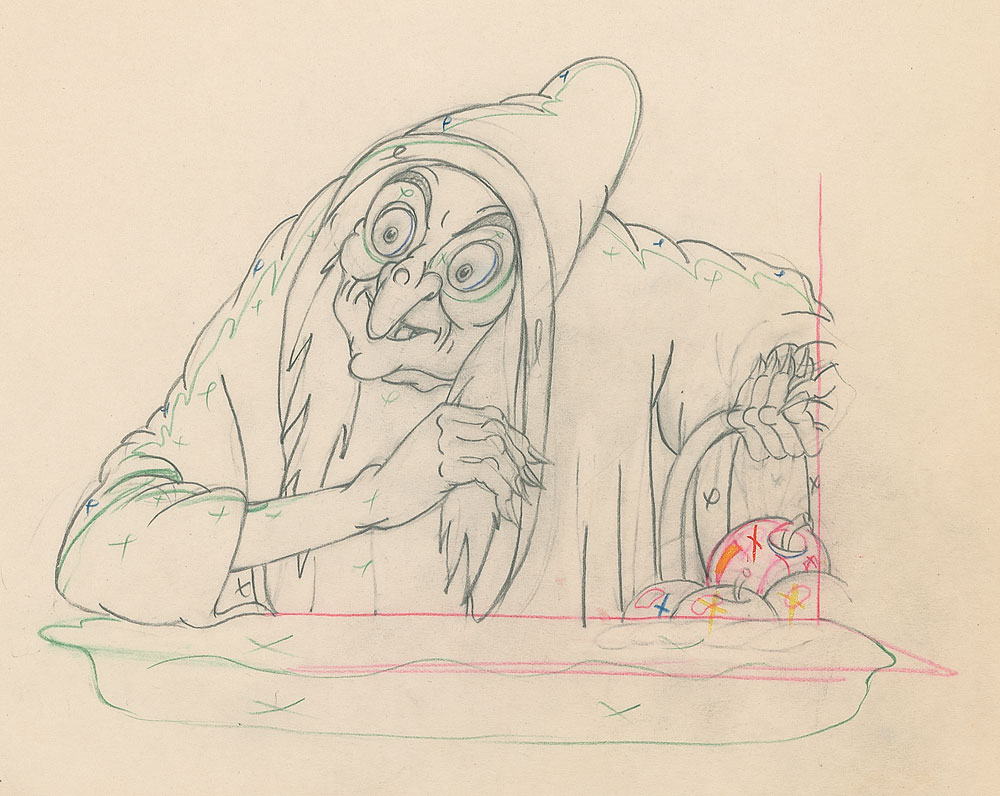 Lot #491 Wicked Witch production drawing from Snow