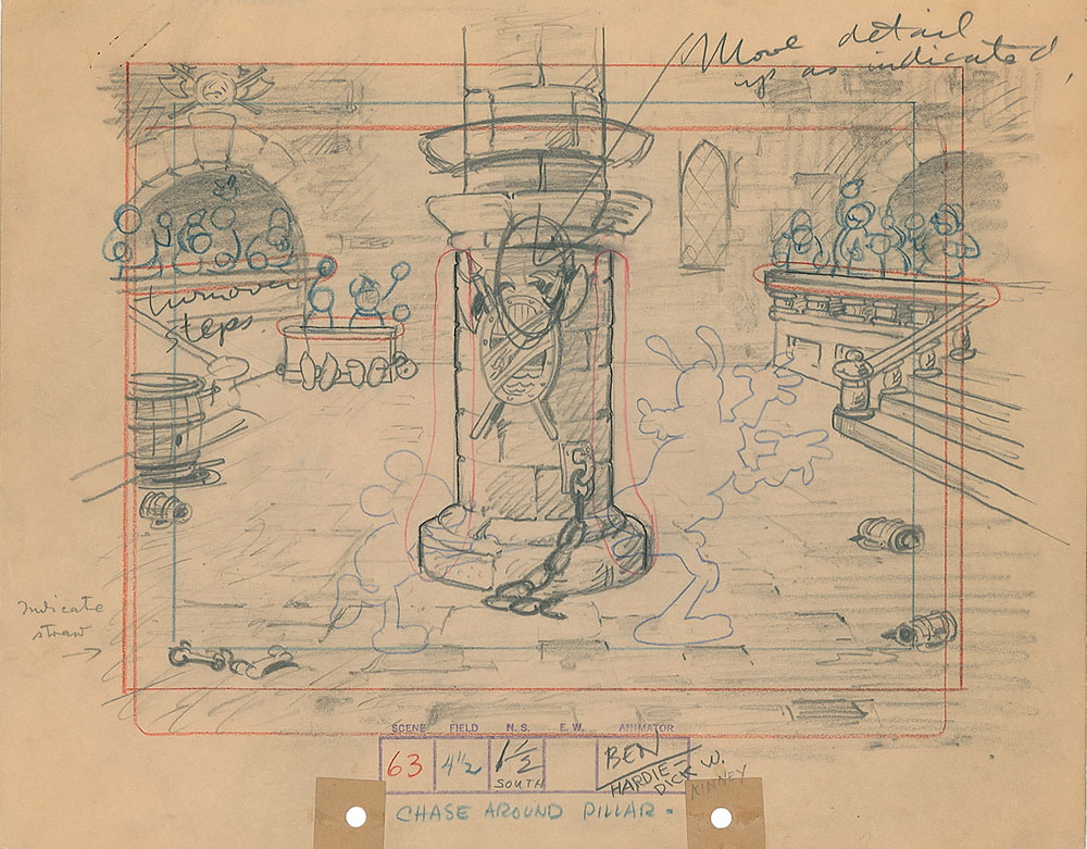 Lot #466 Mickey Mouse and Goofy production drawing