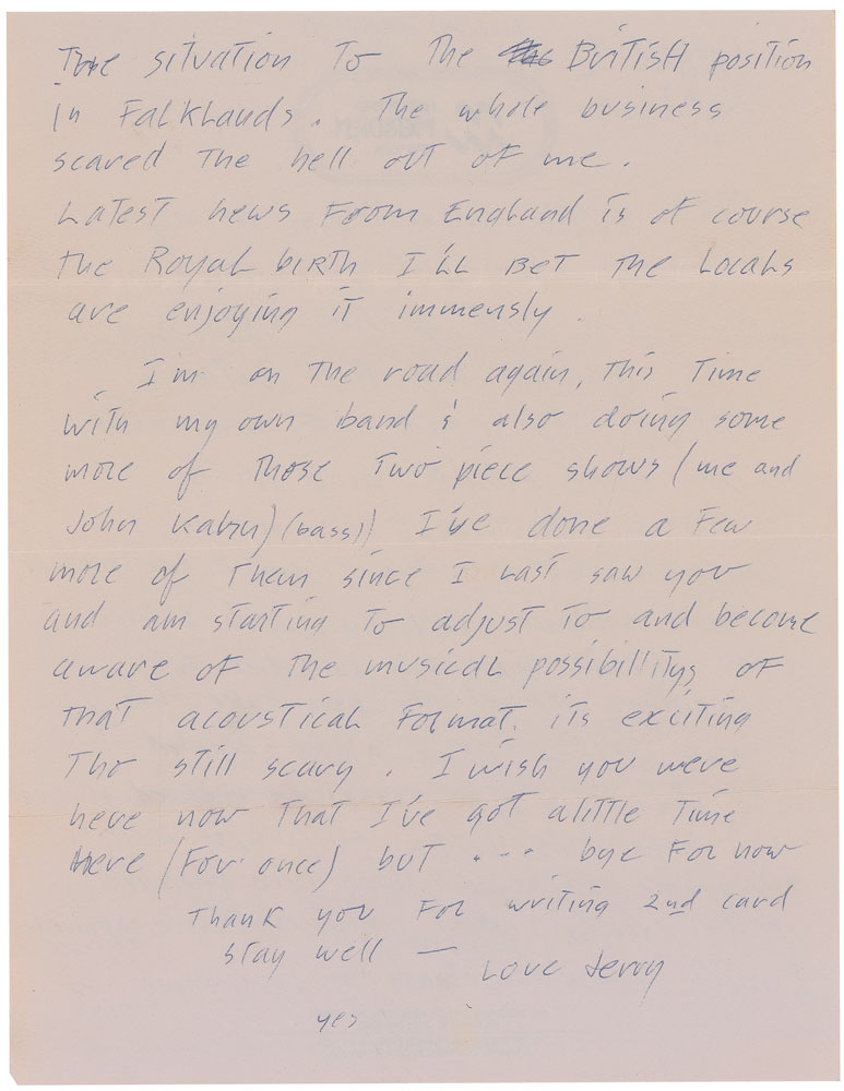 Lot #2172 Jerry Garcia Autograph Letter Signed - Image 6