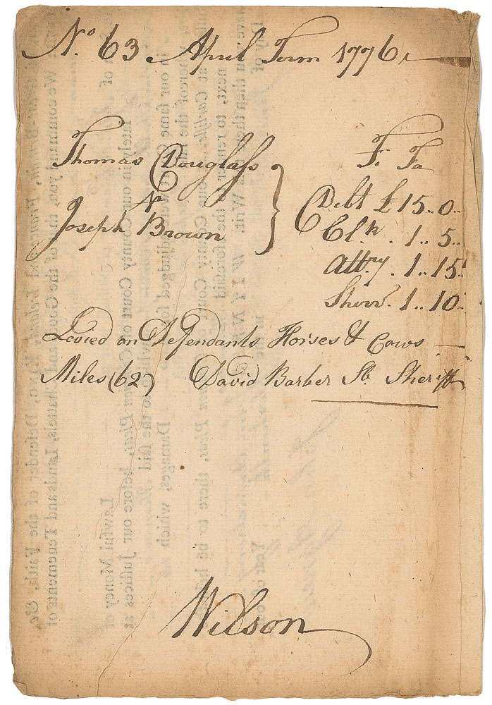 Lot #145 Declaration of Independence: James Wilson
