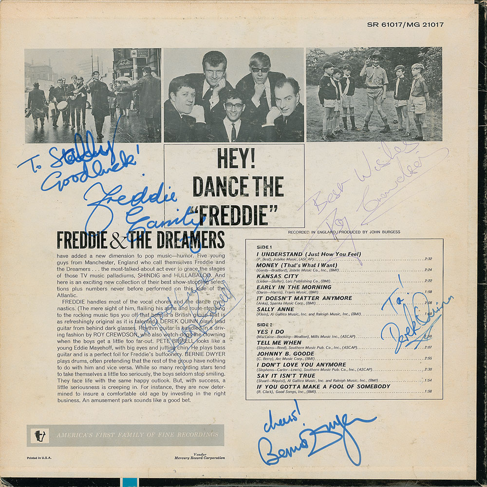 Lot #7260 Freddie and The Dreamers Signed Album