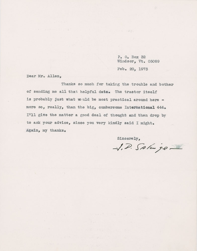 Lot #567 J. D. Salinger