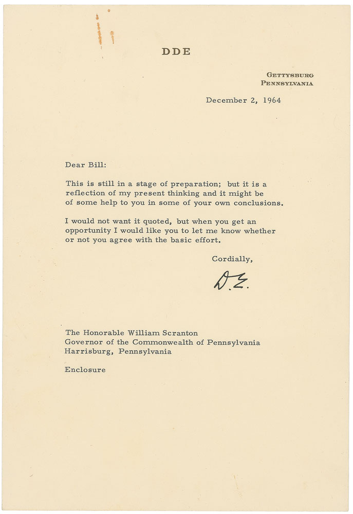 Lot #2024 Dwight D. Eisenhower Typed Letter Signed