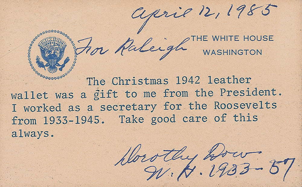 Lot #2016 Franklin D. Roosevelt’s 1942 Christmas Gift - Image 2