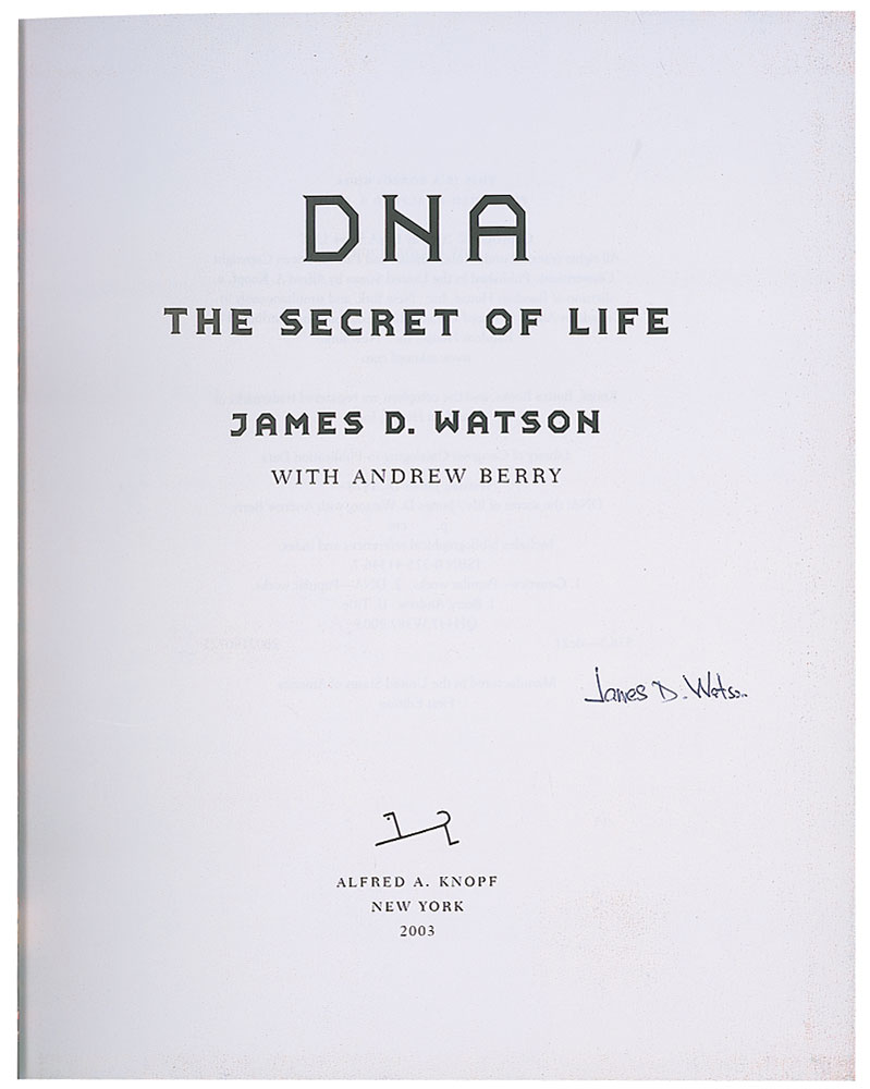 Lot #291  DNA: James D. Watson