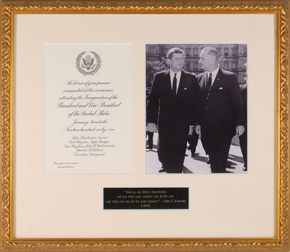 Lot #74 John F. Kennedy and Lyndon B. Johnson