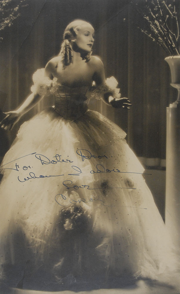 Lot #3080 Carole Lombard Oversized Signed Photograph
