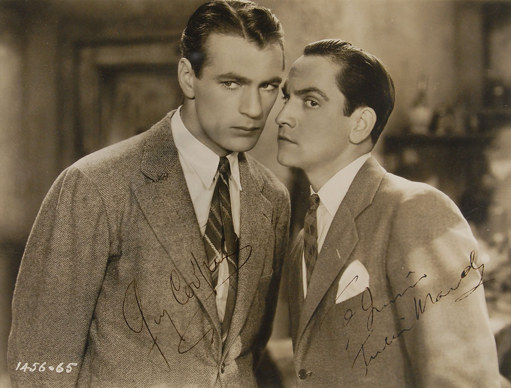 Lot #3097 Gary Cooper and Fredric March Signed Photograph - Image 1