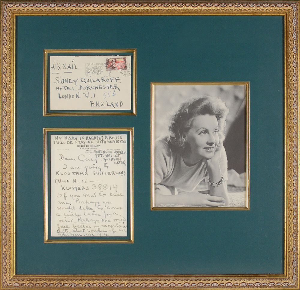 Lot #3174 Greta Garbo Autograph Letter Signed