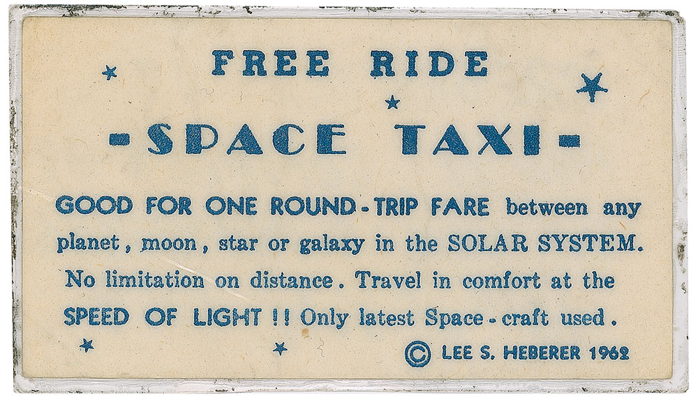 Lot #5044 Guenter Wendt’s Space Taxi Card Presented by Armstrong at Apollo 11 Launch 