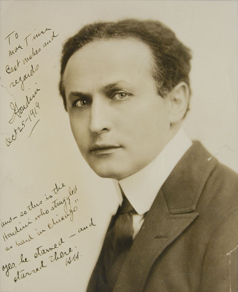 Lot #3015 Harry Houdini Signed Photograph