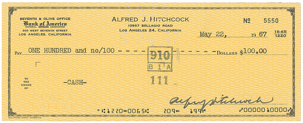 Lot #770 Alfred Hitchcock