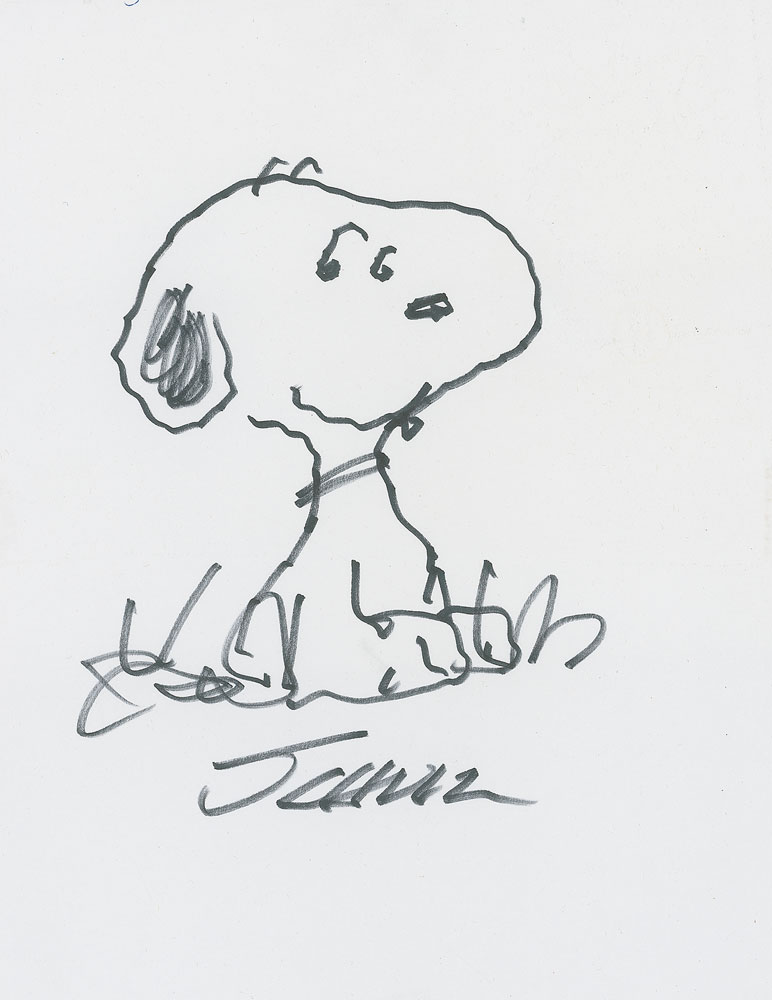 Lot #3208 Charles Schulz Signed Snoopy Sketch