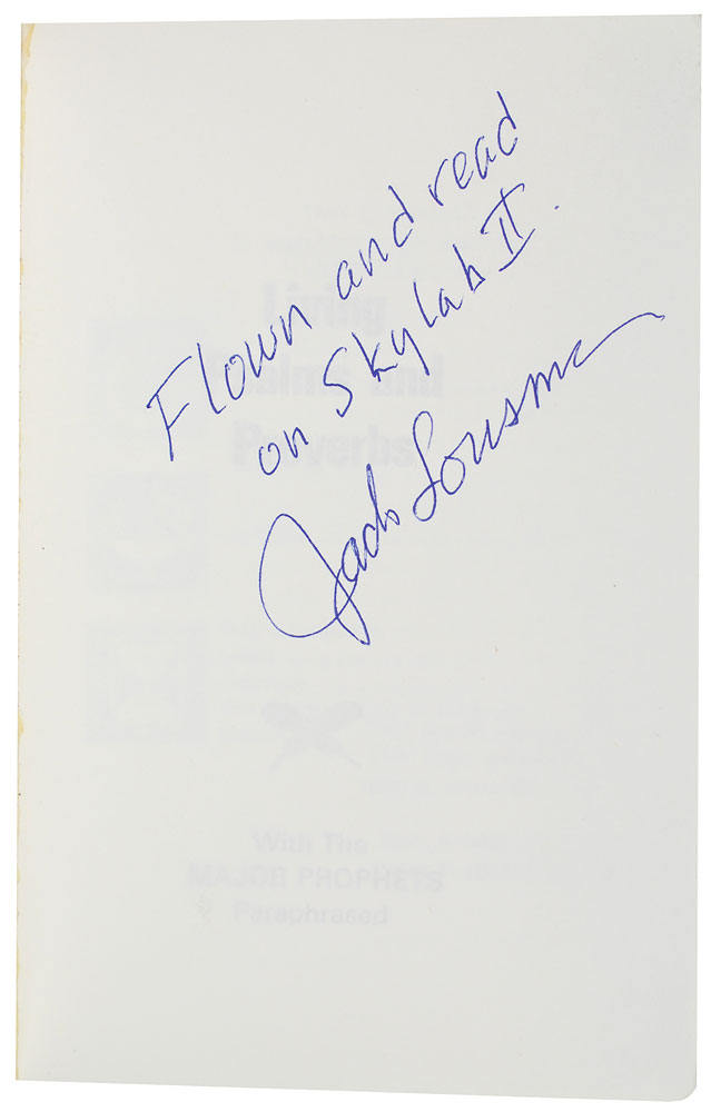 Lot #304 Jack Lousma’s Skylab 3 Flown Prayer Book