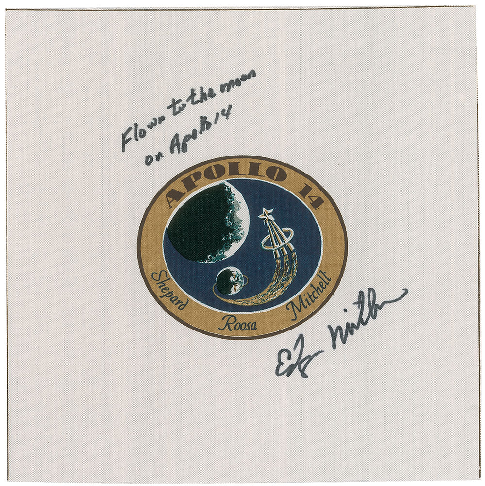 Lot #242 Apollo 14 Flown Beta Cloth Emblem Signed