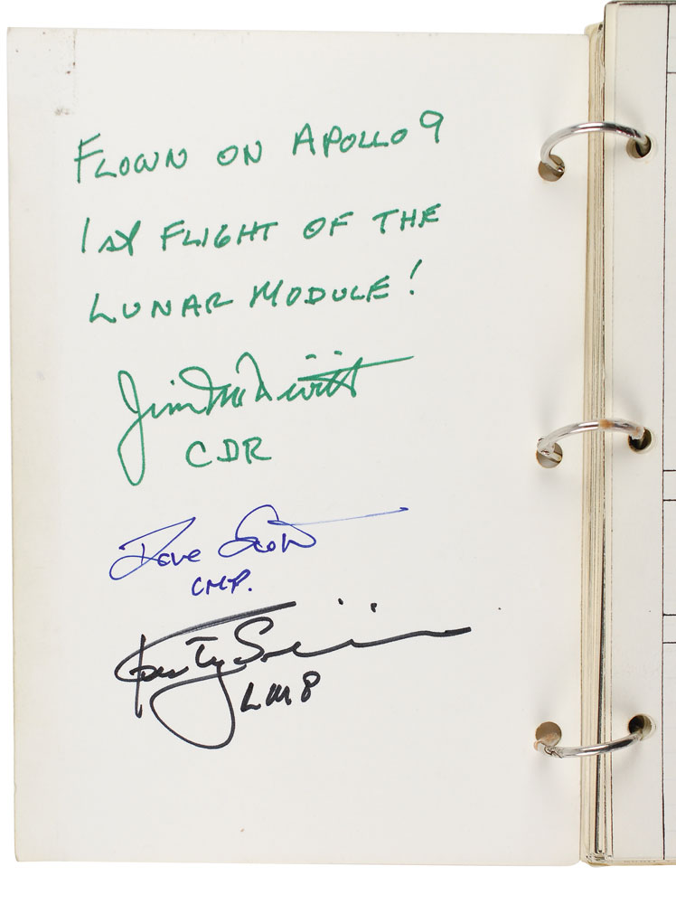 Lot #129 Jim McDivitt’s Apollo 9 Flown Crew Log Book
