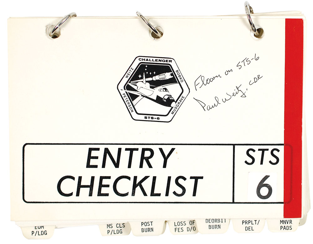 Lot #325 Paul Weitz’s STS-6 Flown Re-entry