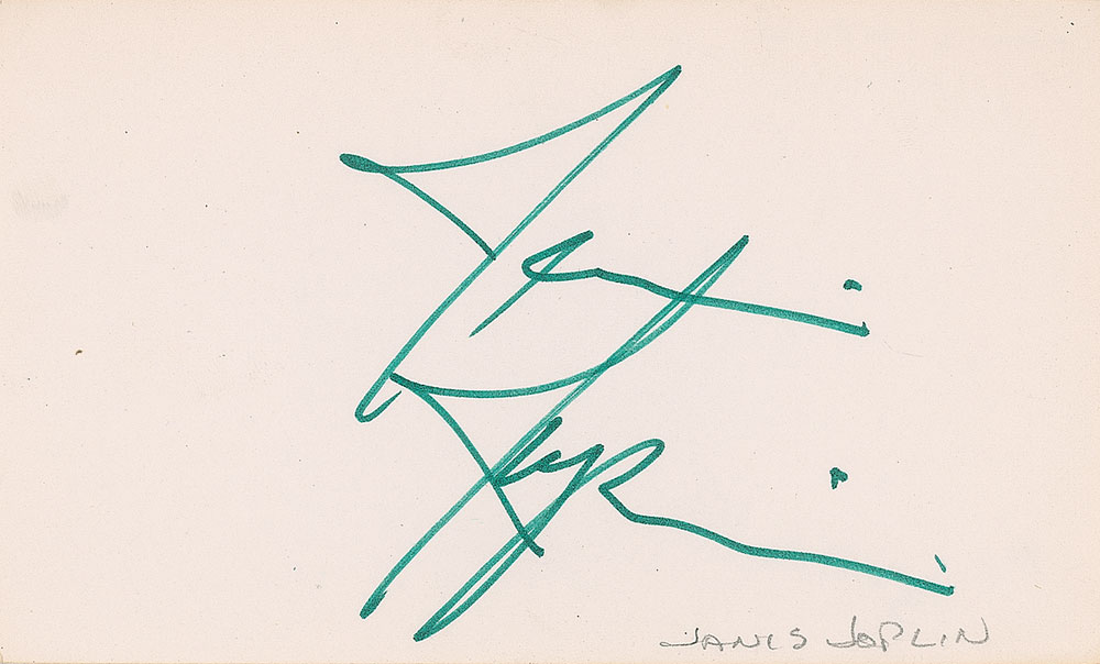 Lot #3230 Janis Joplin Signature