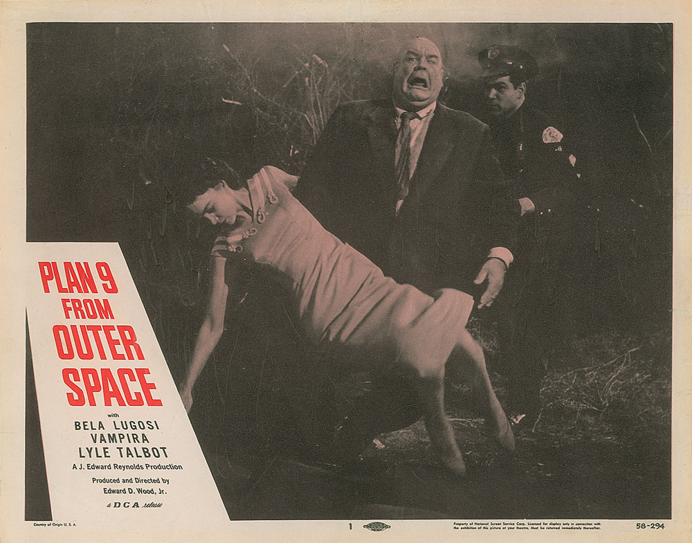 Lot #3045 Pair of Plan 9 From Outer Space Lobby Cards