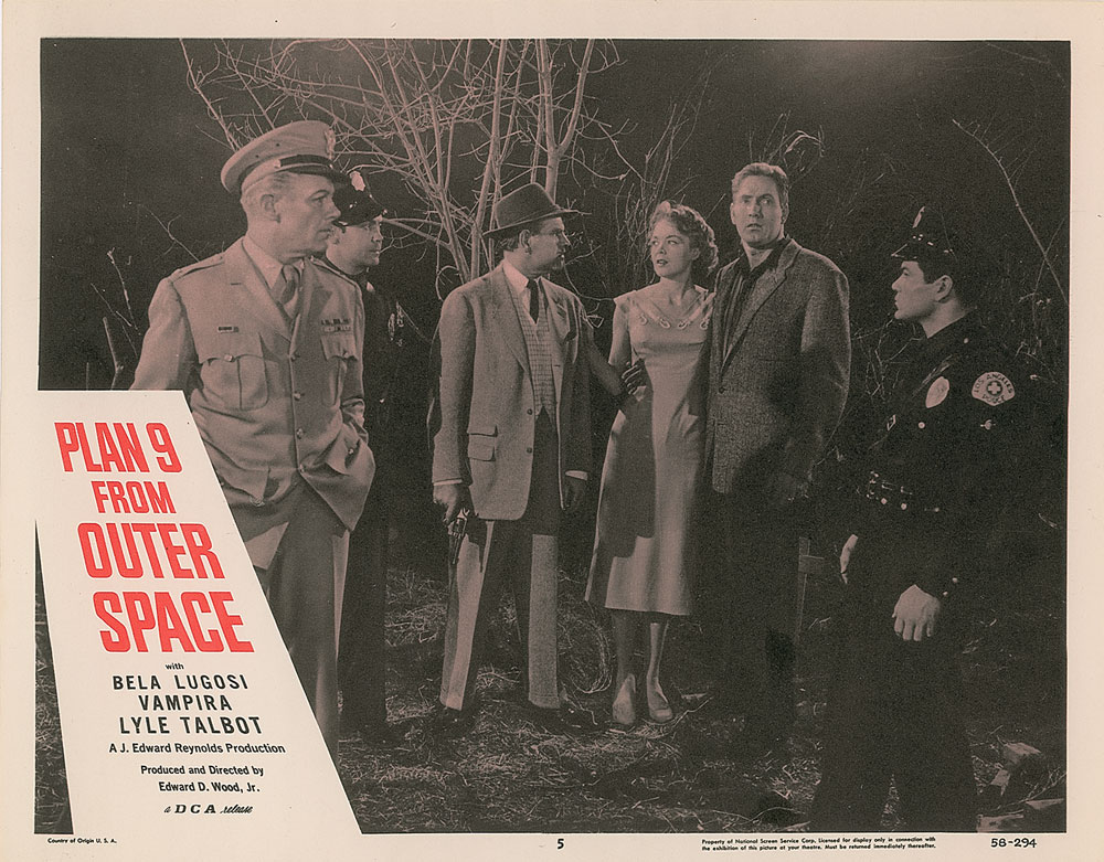 Lot #3044 Collection of Three Plan 9 From Outer Space Lobby Cards