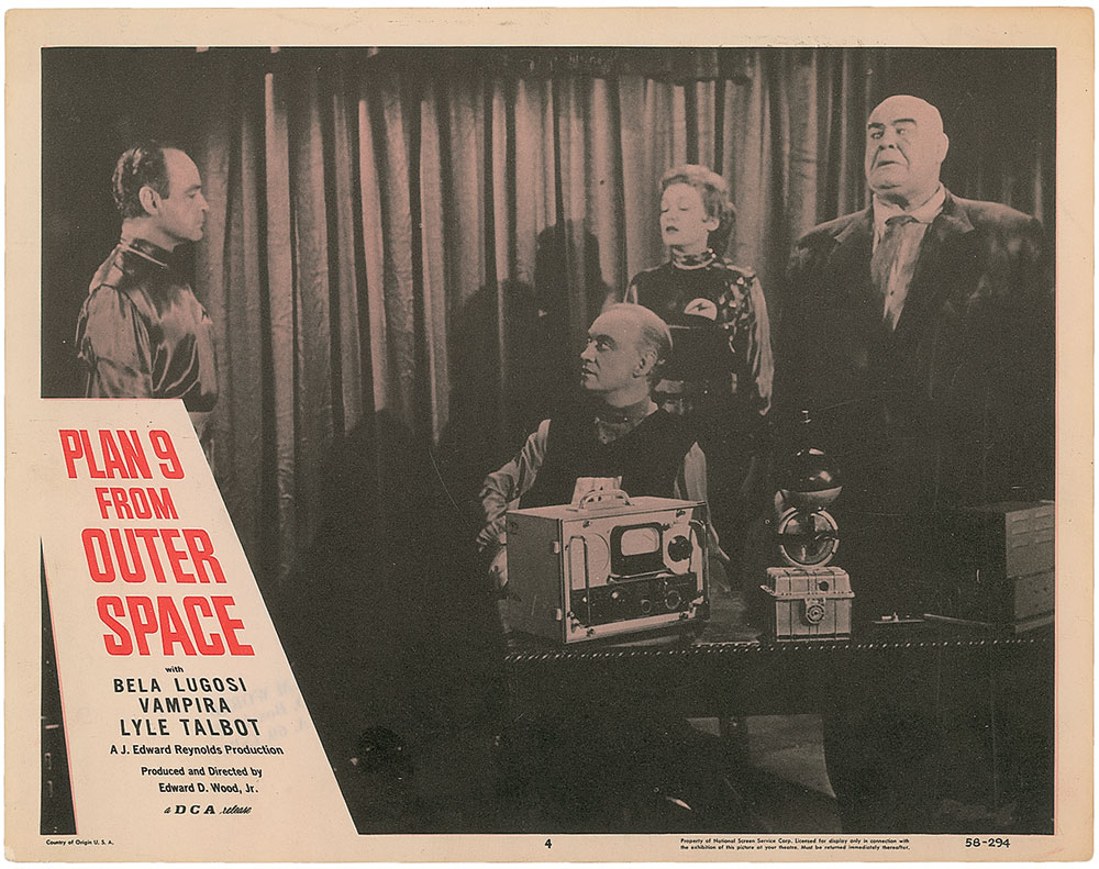 Lot #3044 Collection of Three Plan 9 From Outer Space Lobby Cards - Image 2