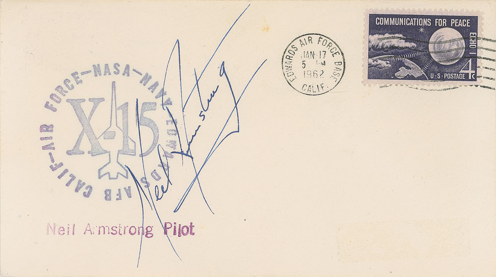 Lot #25 Neil Armstrong X-15 Signed Cover