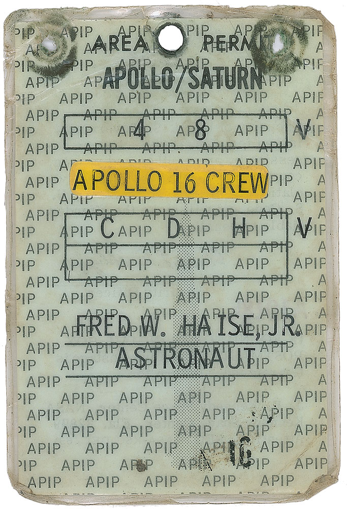Lot #284 Fred Haise’s Apollo 16 Badge