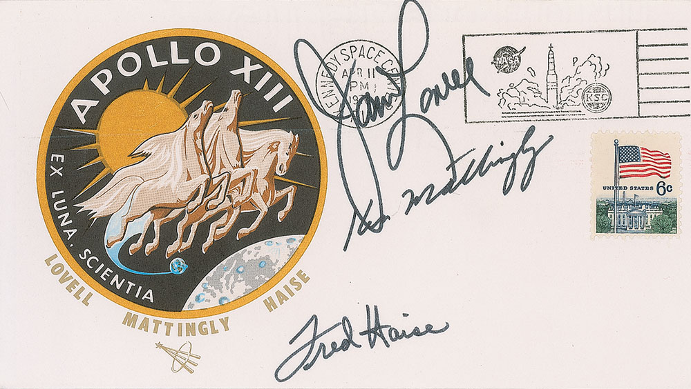 Lot #218 Apollo 13 Signed Insurance Cover
