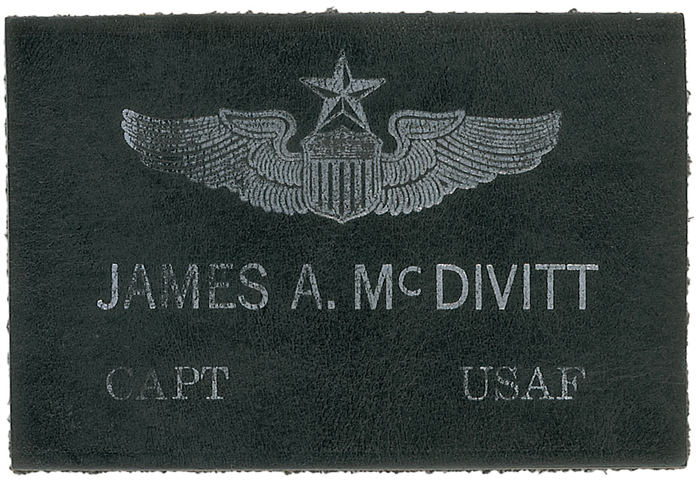 Lot #139 Jim McDivitt’s Flight Suit Name Tag