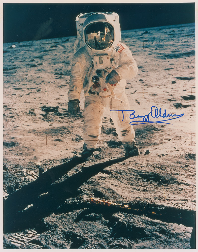 Lot #169 Buzz Aldrin Oversized Signed Photograph