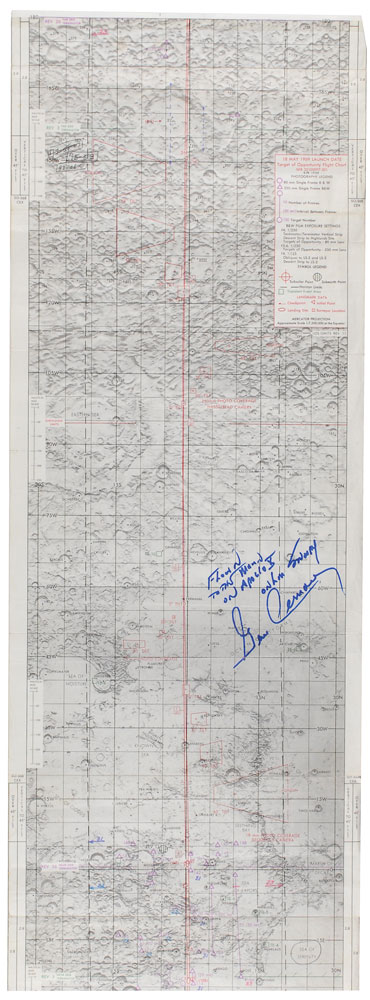 Lot #5042 Gene Cernan’s Apollo 10 Flown Map