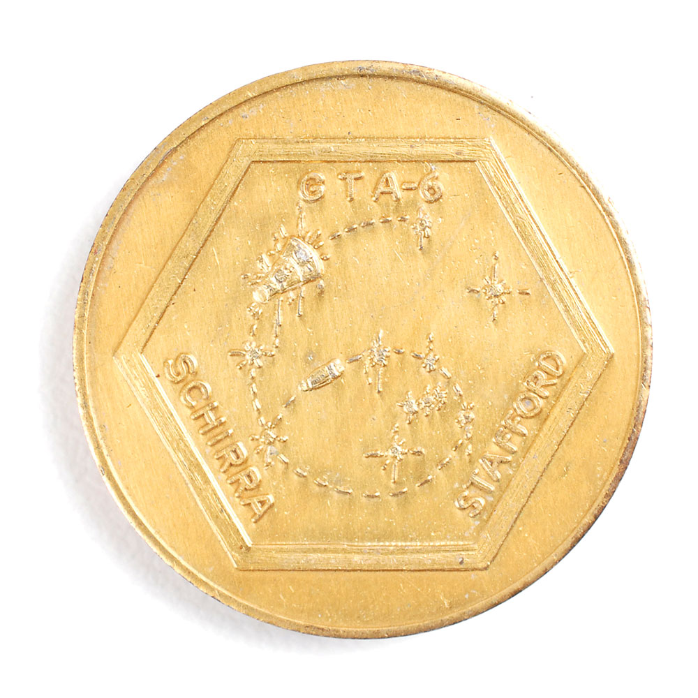 Lot #5015 Gemini 6 Flown Fliteline Gold-plated Medallion
