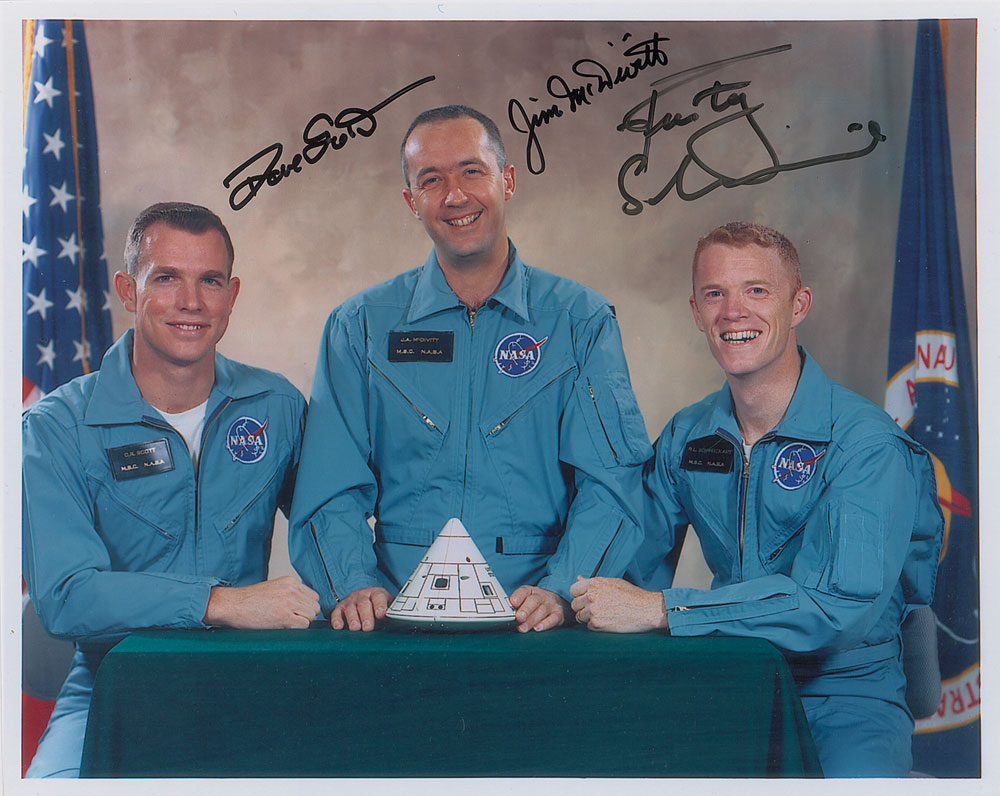 Lot #5040 Apollo 9 Signed Photograph