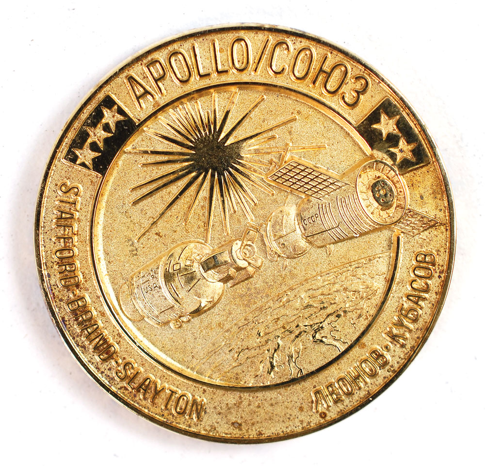 Lot #317 Wally Schirra’s Apollo-Soyuz Flown Robbins Medal 