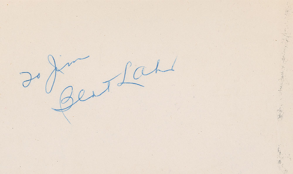 Lot #878 Bert Lahr