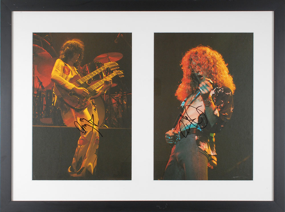 Lot #7140 Jimmy Page and Robert Plant Signed Mini Posters
