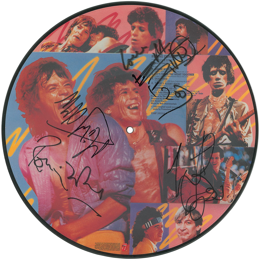 Lot #7107 Rolling Stones Signed Picture Disc Album