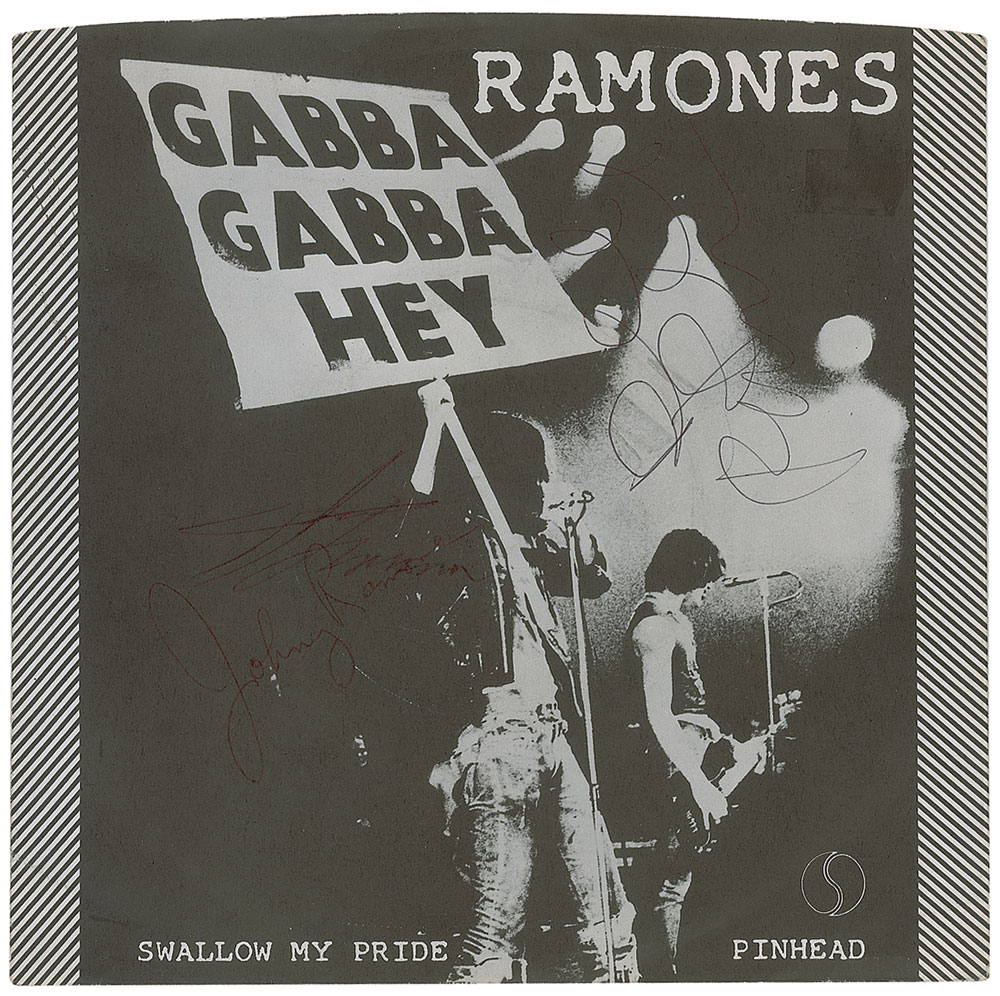 Lot #7450 The Ramones Signed ‘Swallow My Pride’ 45