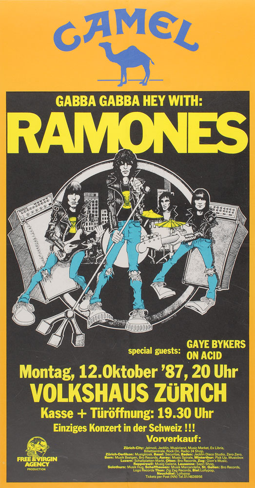 Lot #7423 The Ramones Zurich Switzerland Poster
