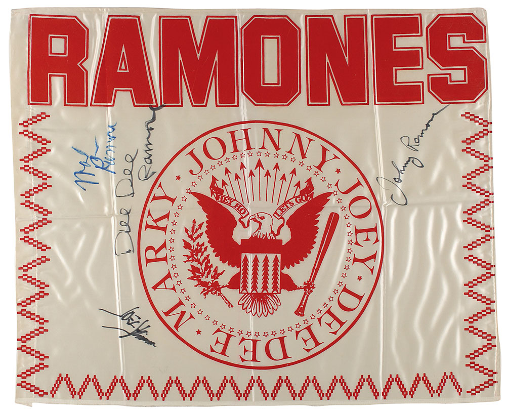 Lot #7433 The Ramones Signed Fabric Banner