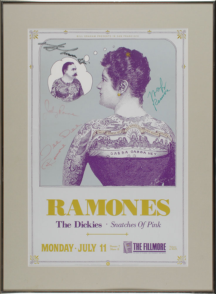 Lot #7425 The Ramones Signed Fillmore Poster