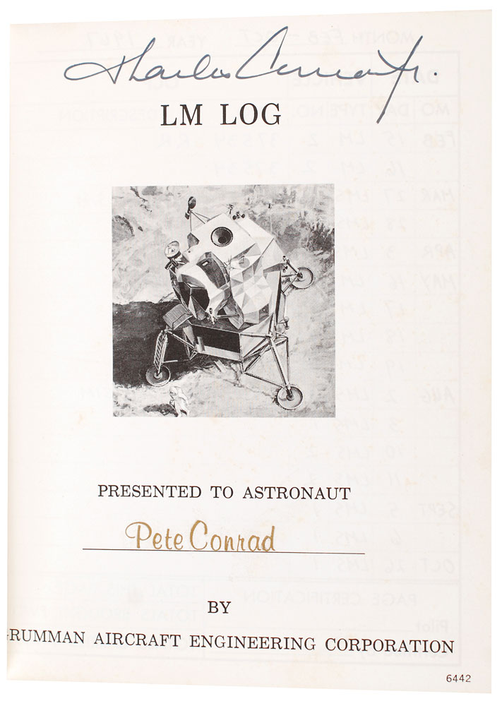 Lot #5058 Charles Conrad’s LM Simulator Log Book