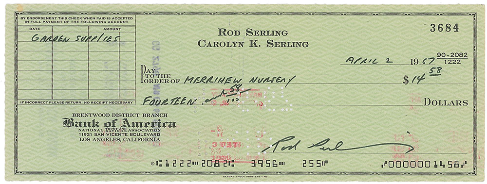 Lot #960 Rod Serling
