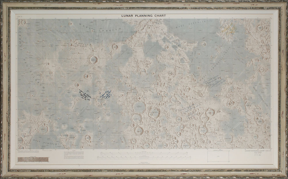 Lot #5024 Lunar Planning Chart Signed by Six Moonwalkers