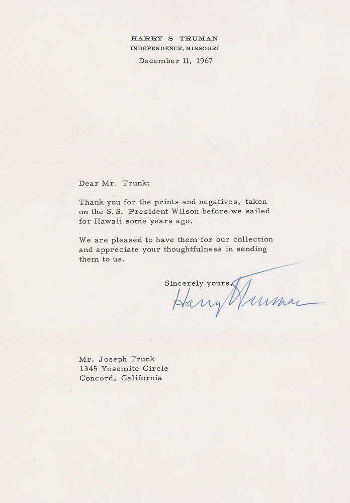 Lot #60 Harry S. Truman